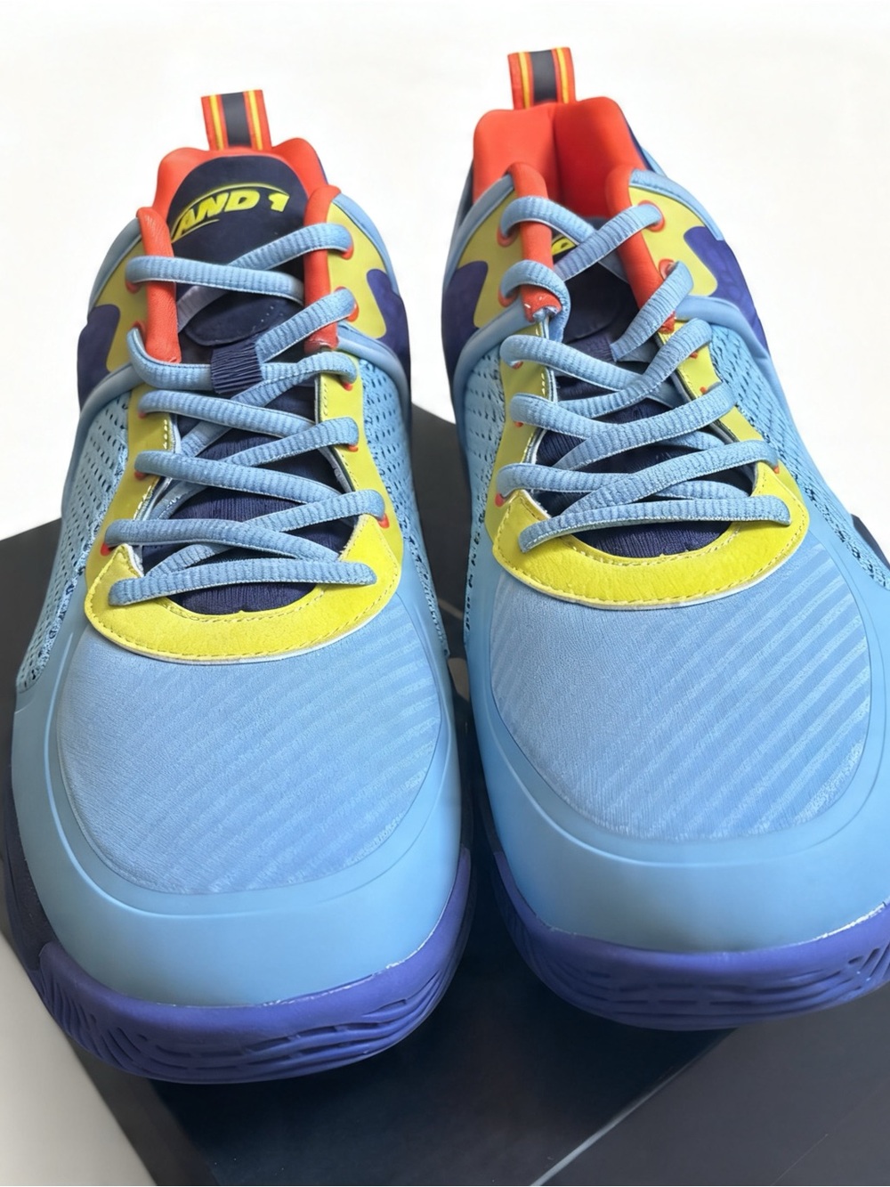 AND1 Delta TPR Basketball Shoes Men’s 10.5 Blue Purple Yellow NIB - Picture 5 of 6